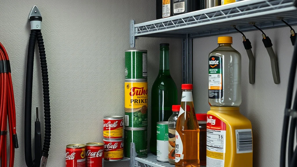 11 Steps to prevent rolling Soda Cans with Can and Bottle Organization in a Garage Shelf - Home Idea
