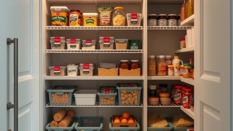 3 Steps to reset weekly Breakfast Items with Stackable Pantry Organizers in a Deep Pantry - Home Idea