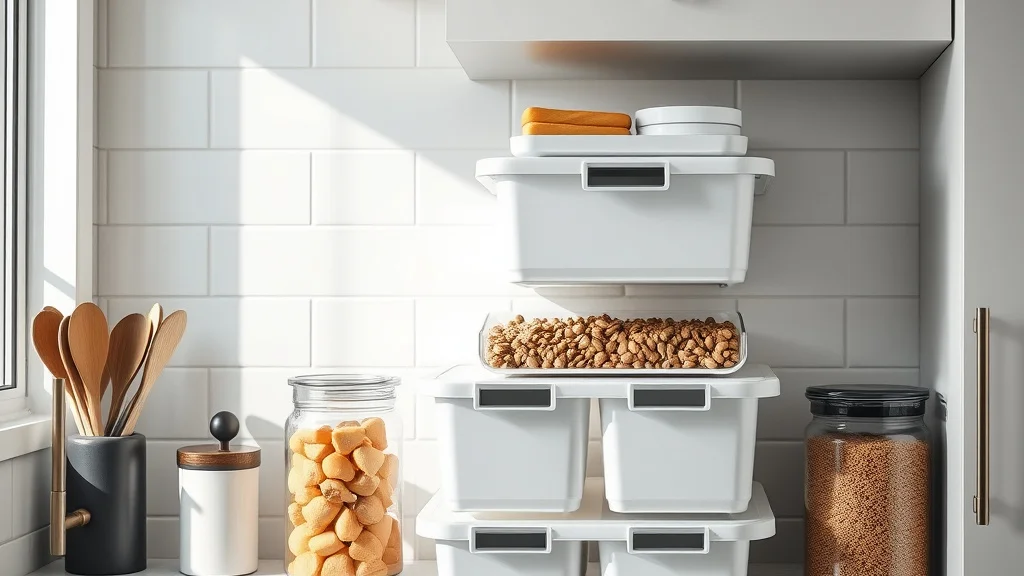 3 Steps to stack safely Food Containers with Stackable Pantry Bins in a Countertop - Home Idea