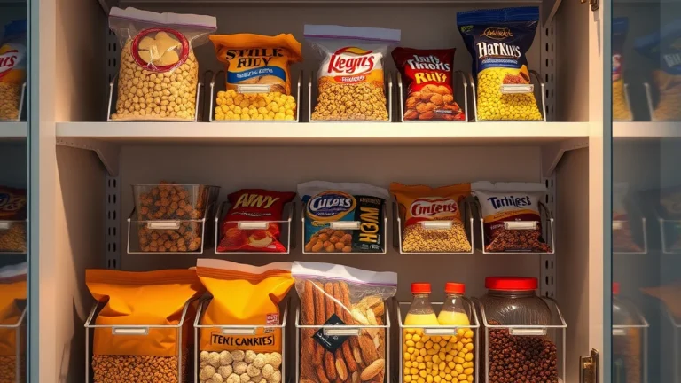 7 Steps to improve visibility Snacks with Stackable Pantry Organizers in a Pantry Shelf - Home Idea