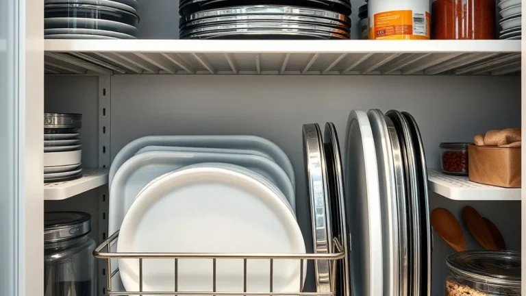 A Practical Baking Sheet and Pan Storage System for Cooling Racks in a Pantry Shelf - Home Idea