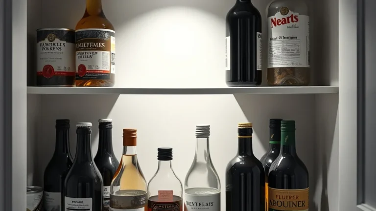 A Practical Can and Bottle Organization System for Bottles in a Pantry Shelf - Home Idea