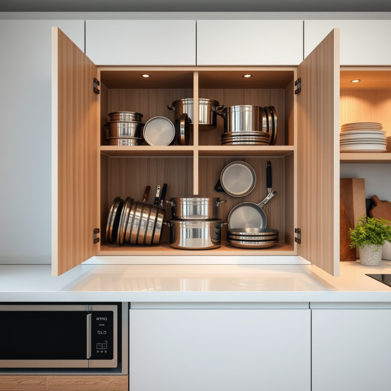 Smart pots and pans storage ideas for the kitchen cabinets (even in small spaces) - Home Idea